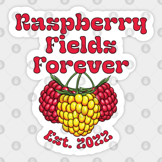 Raspberry Fields Forever Logo Sticker by Rodden Reelz